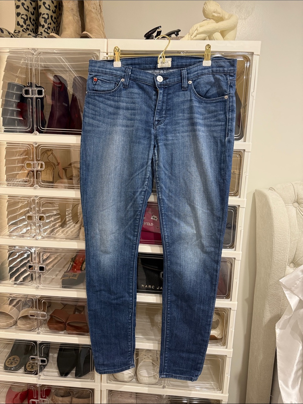 Hudson Jeans washed blue skinny jeans